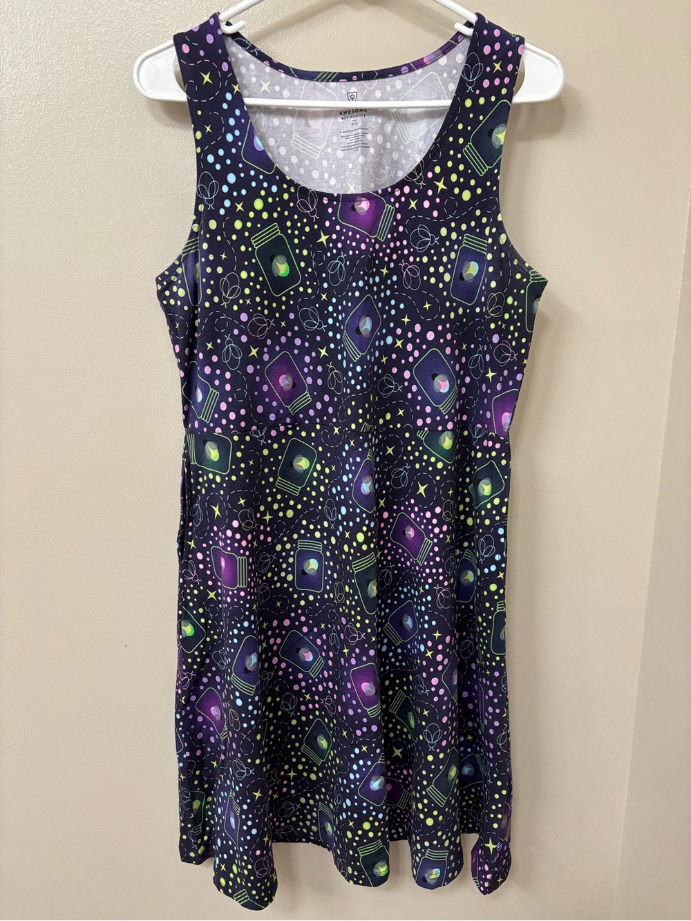 Princess Awesome Adult size 12-14 sleeveless dress “Fireflies”